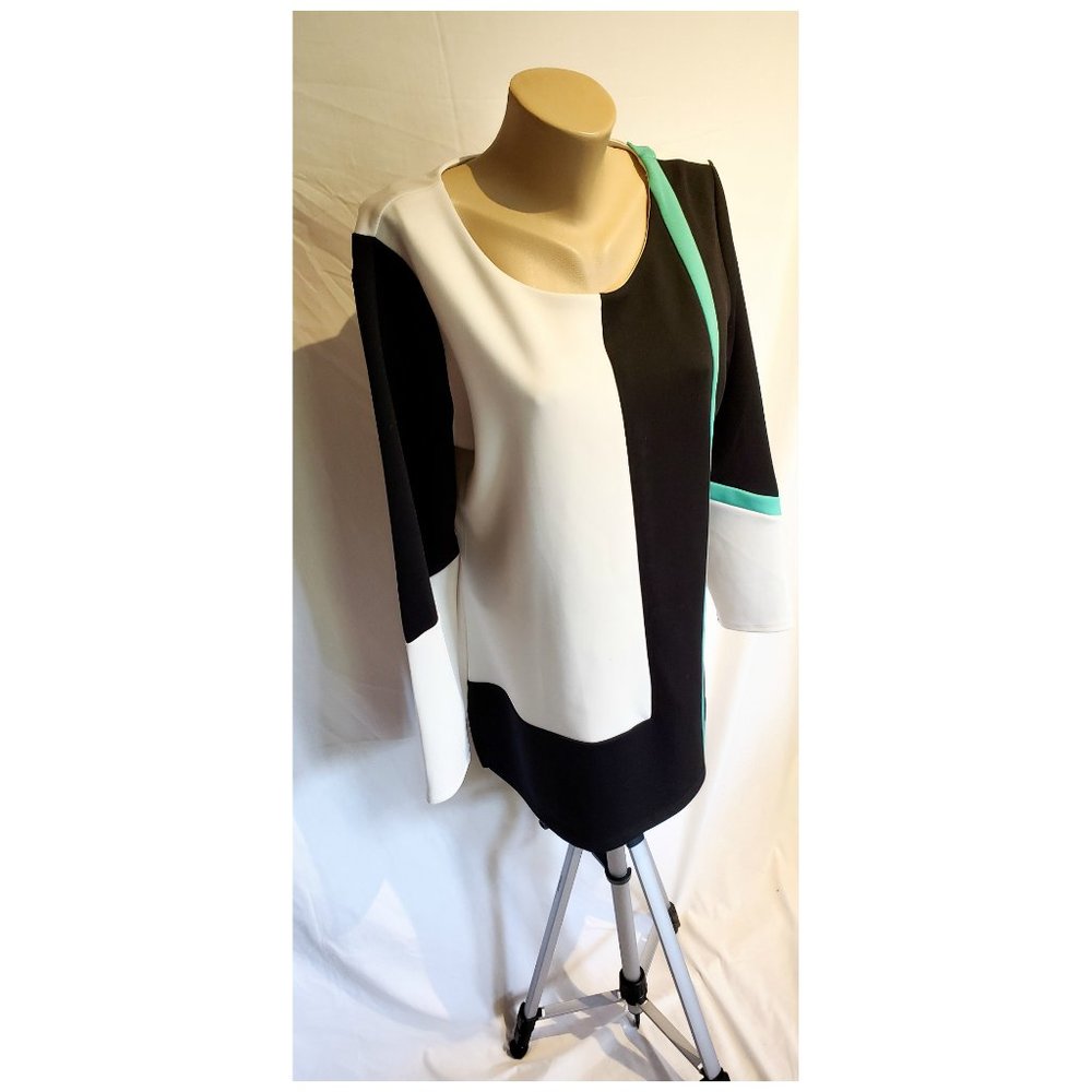 Worthington Dress - White, Black and Mint - Picture 2 of 5